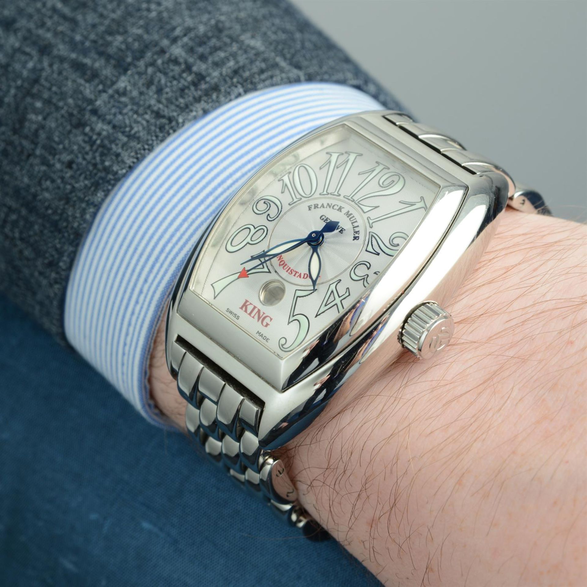 FRANCK MULLER - a stainless steel Conquistador King bracelet watch, 40mm. - Image 5 of 6