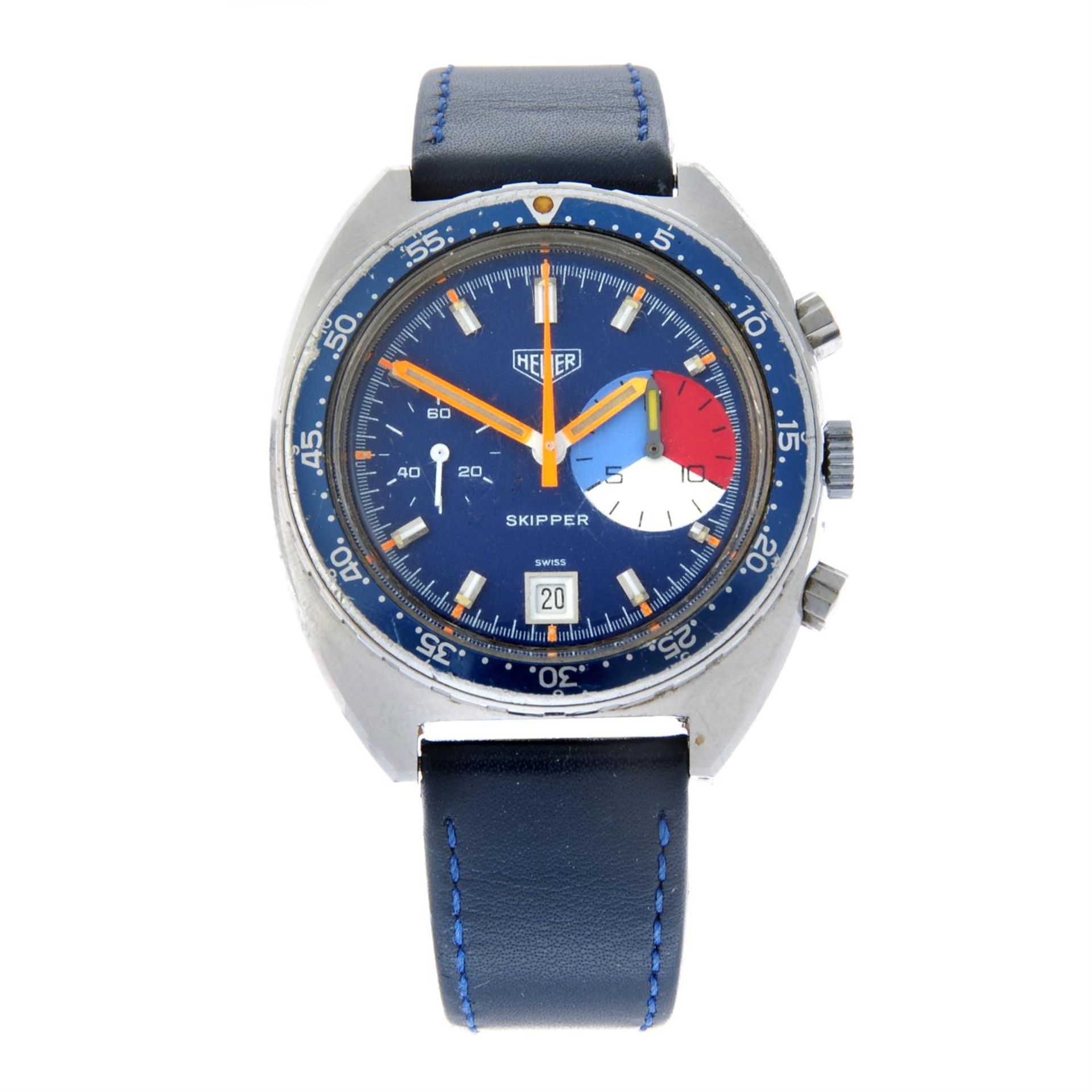 HEUER - a stainless steel Skipper chronograph wrist watch, 42mm.