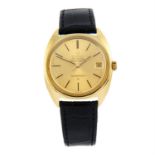 OMEGA - a 18ct gold Constellation wrist watch, 35mm.