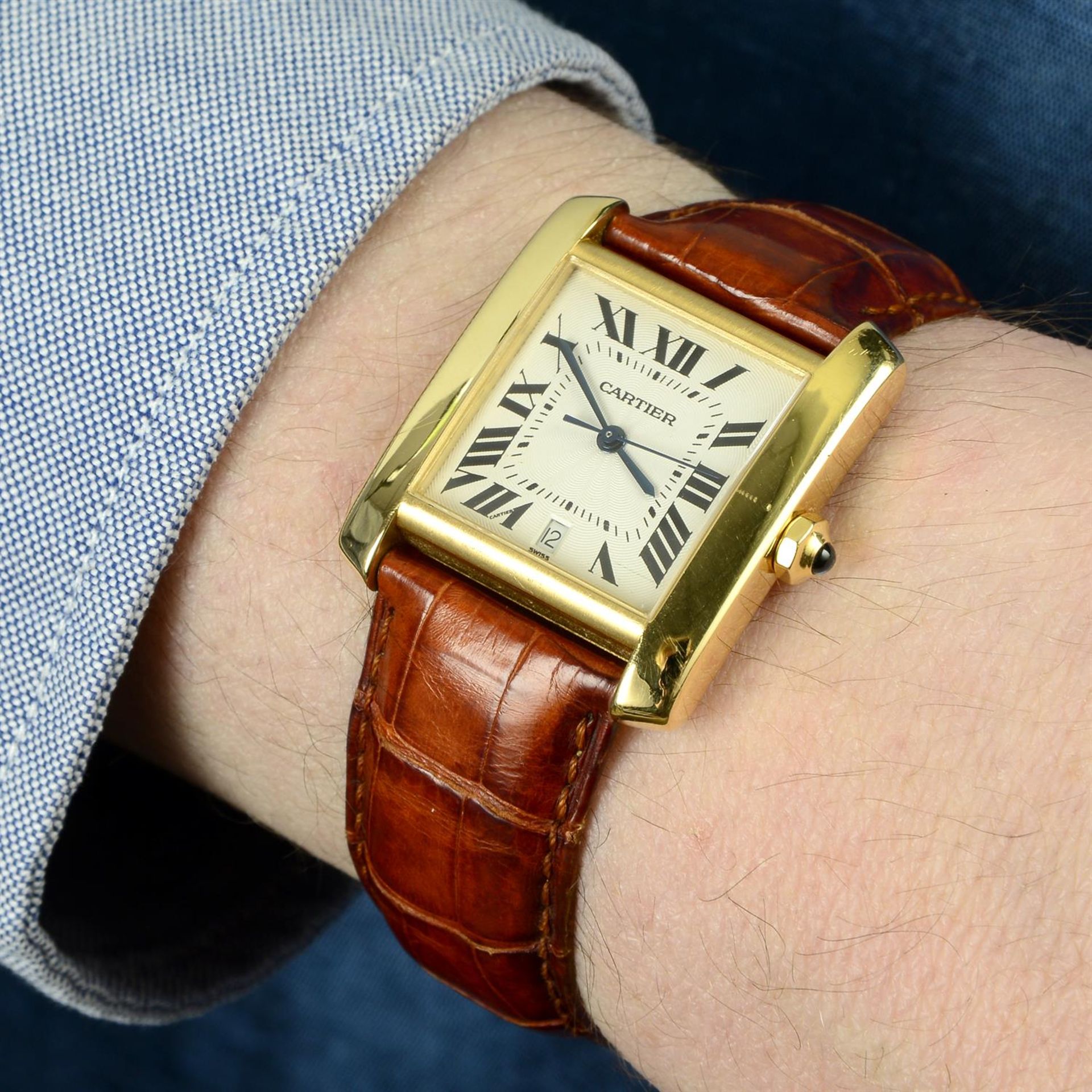 CARTIER - an 18ct yellow gold Tank Francaise 1840 wrist watch, 28x24mm. - Image 5 of 5