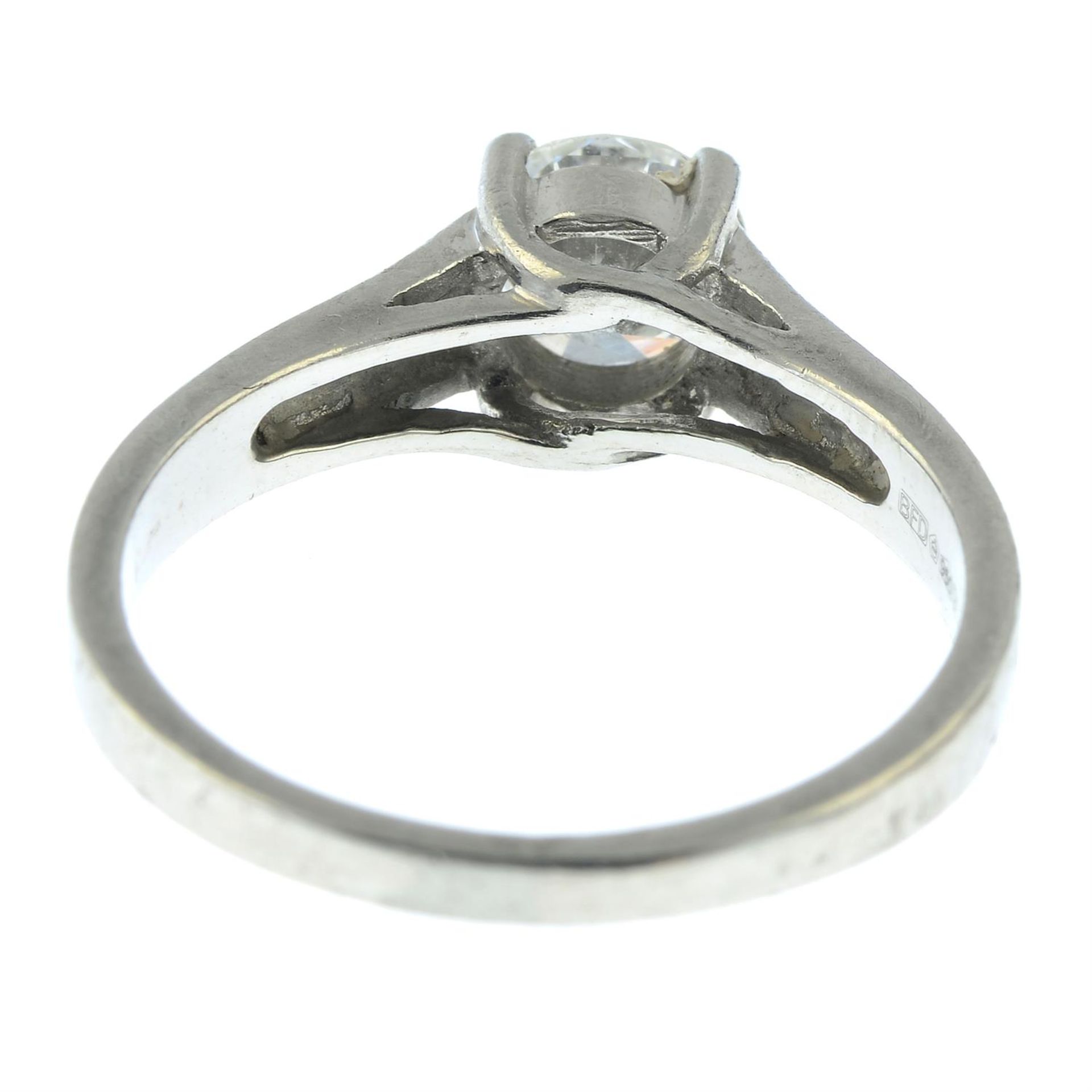 A platinum brilliant-cut diamond single-stone ring. - Image 4 of 5