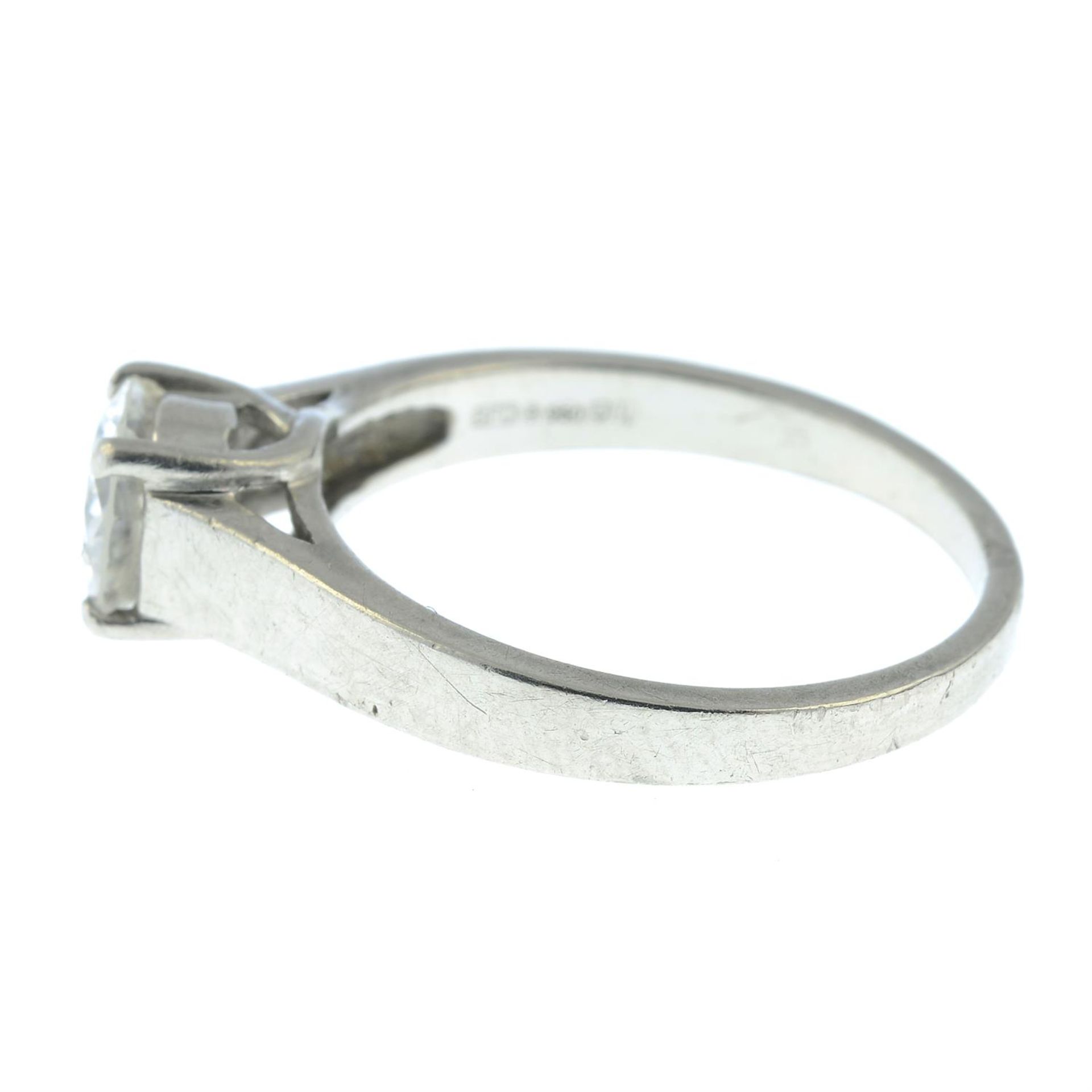 A platinum brilliant-cut diamond single-stone ring. - Image 3 of 5