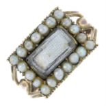 An early 19th century split pearl mourning ring.
