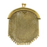 An early 20th century gold mesh purse.