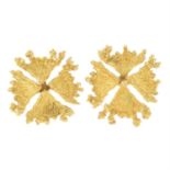 A pair of 18ct gold abstract earrings.