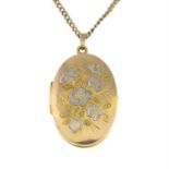 A 9ct gold bi-colour locket, with 9ct gold chain.