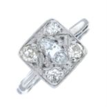 A vari-shape diamond cluster ring.