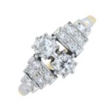 An early 20th century 18ct gold and platinum diamond dress ring.