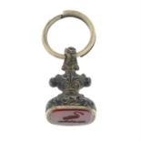 A mid 19th century carnelian seal fob, carved to depict a goose.