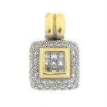 A vari-cut diamond bi-colour pendant.