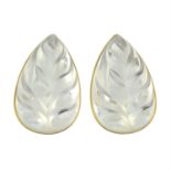 A pair of rock crystal clip-on earrings, by Lalique.