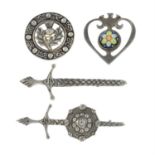 Four Scottish/ Celtic brooches.