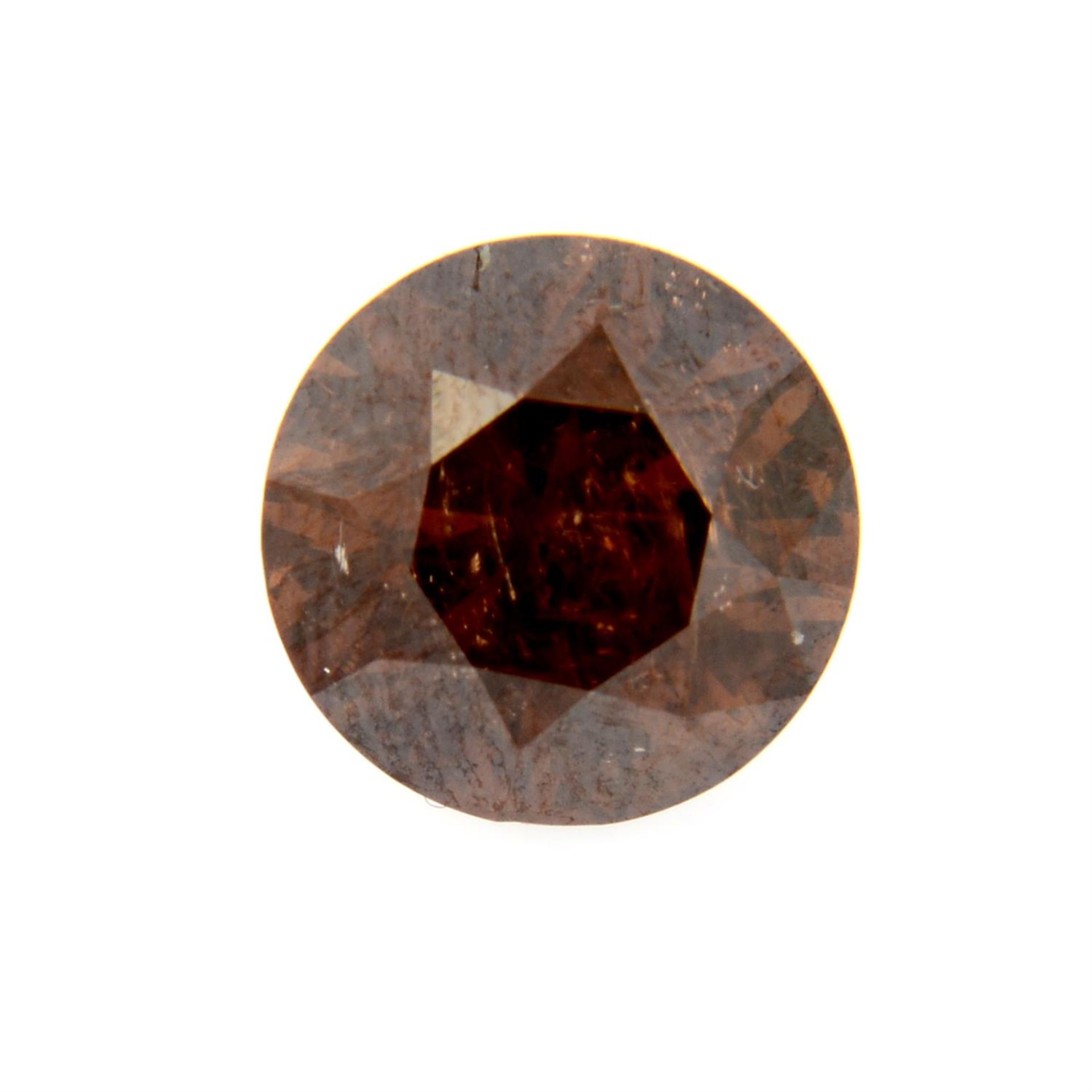 A brilliant cut 'brown' diamond, weighing 3.01ct. Estimated to be 'brown' colour and I2 clarity