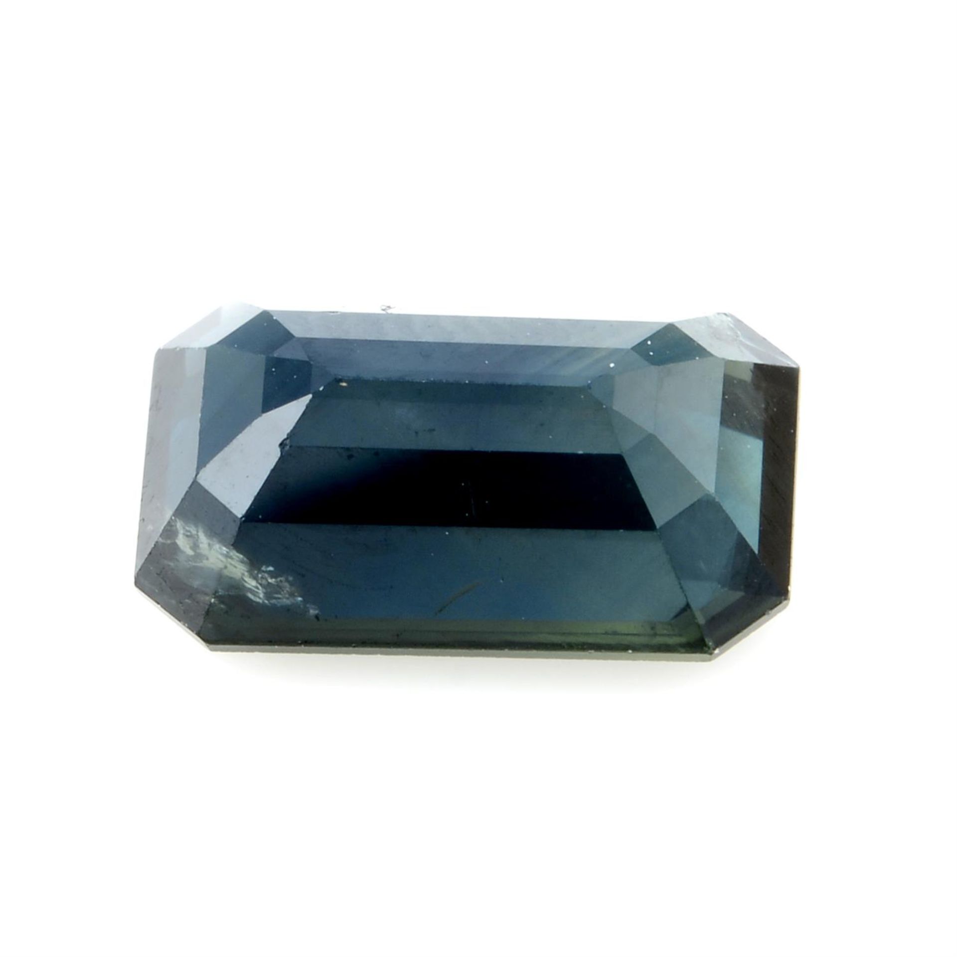 A rectangular shape blue sapphire, weighing 3.42ct - Image 2 of 3