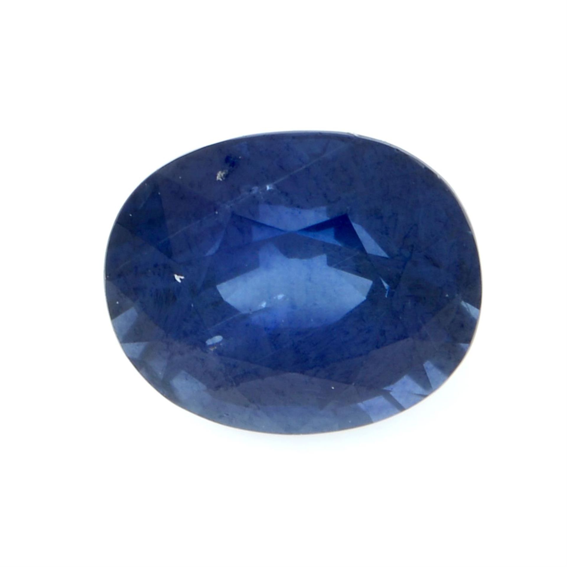 An oval shape sapphire, weighing 2.13ct