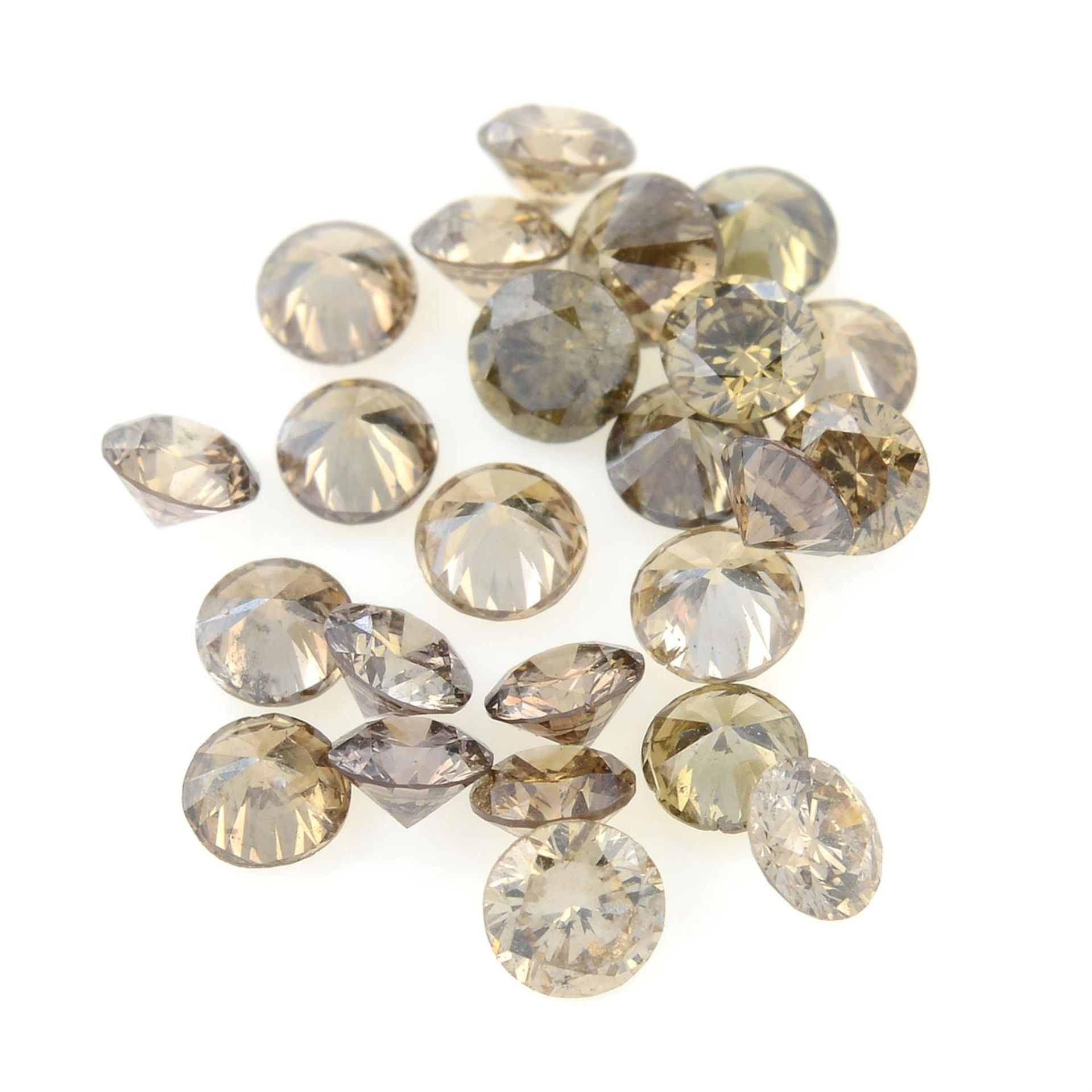 Selection of brilliant cut 'brown' diamonds, weighing 1.70ct