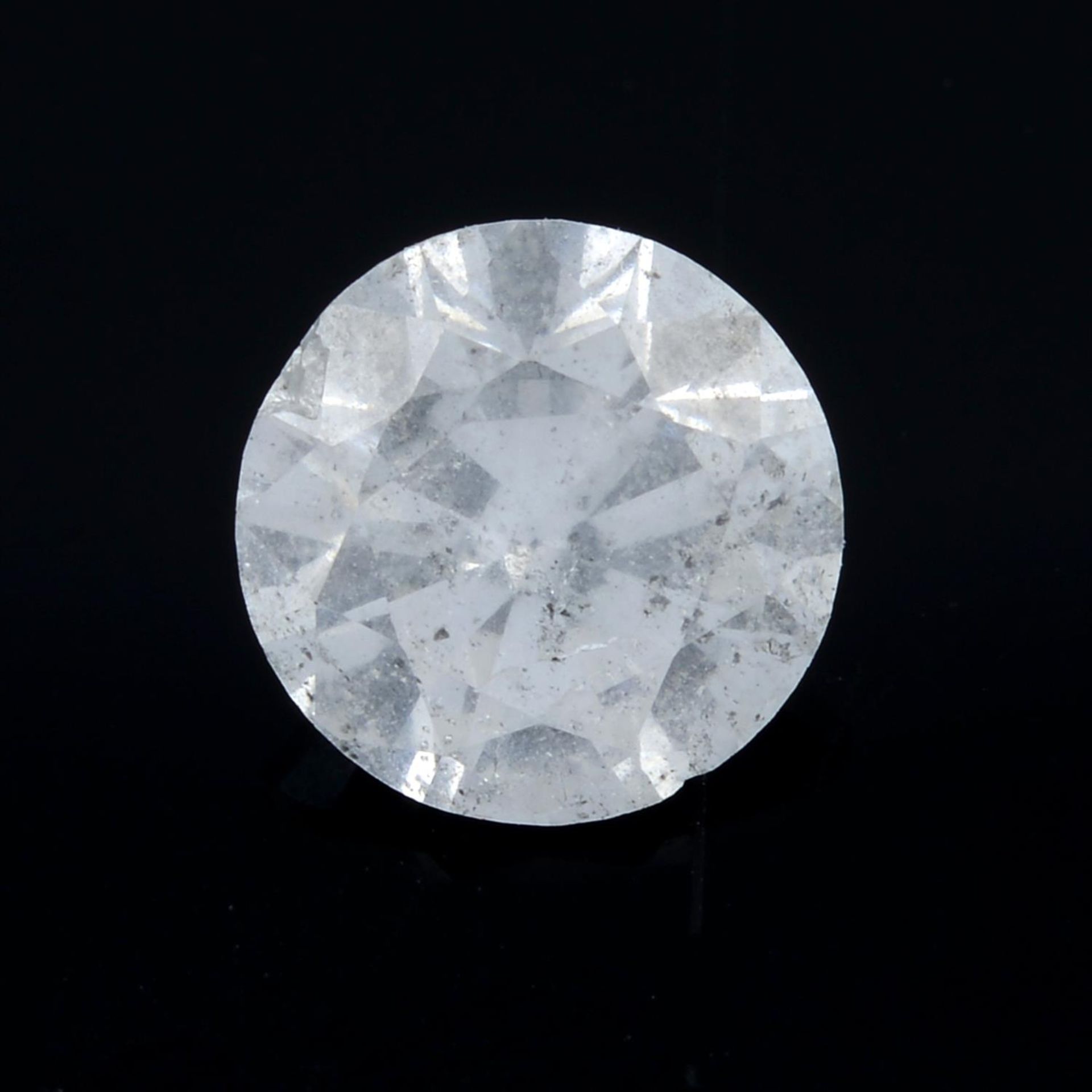 A brilliant cut diamond, weighing 1.02ct. Estimated to be G colour and I2 clarity