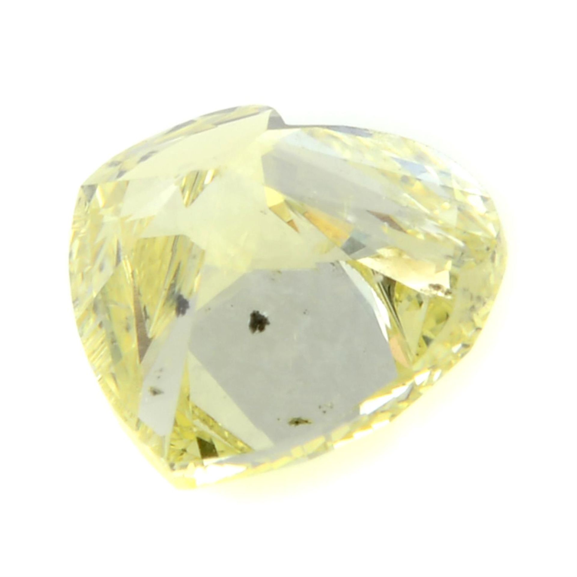 A heart shape natural fancy yellow diamond, weighing 0.50ct - Image 2 of 3