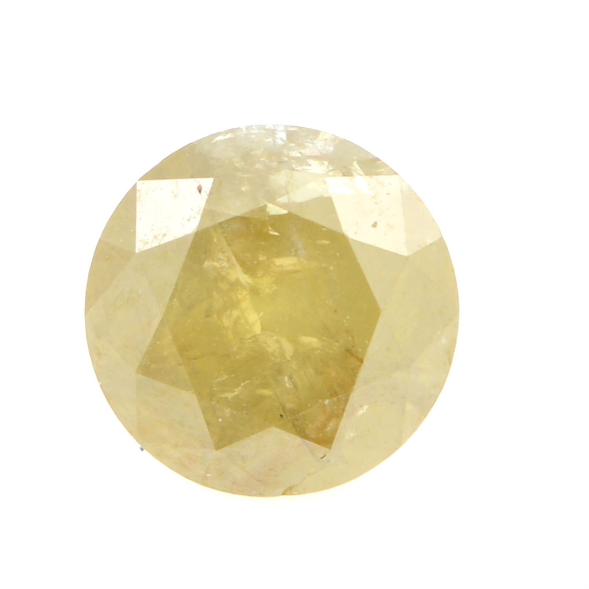 A brilliant cut fancy coloured diamond, weighing 1.05ct. natural fancy deep brownish yellow colour