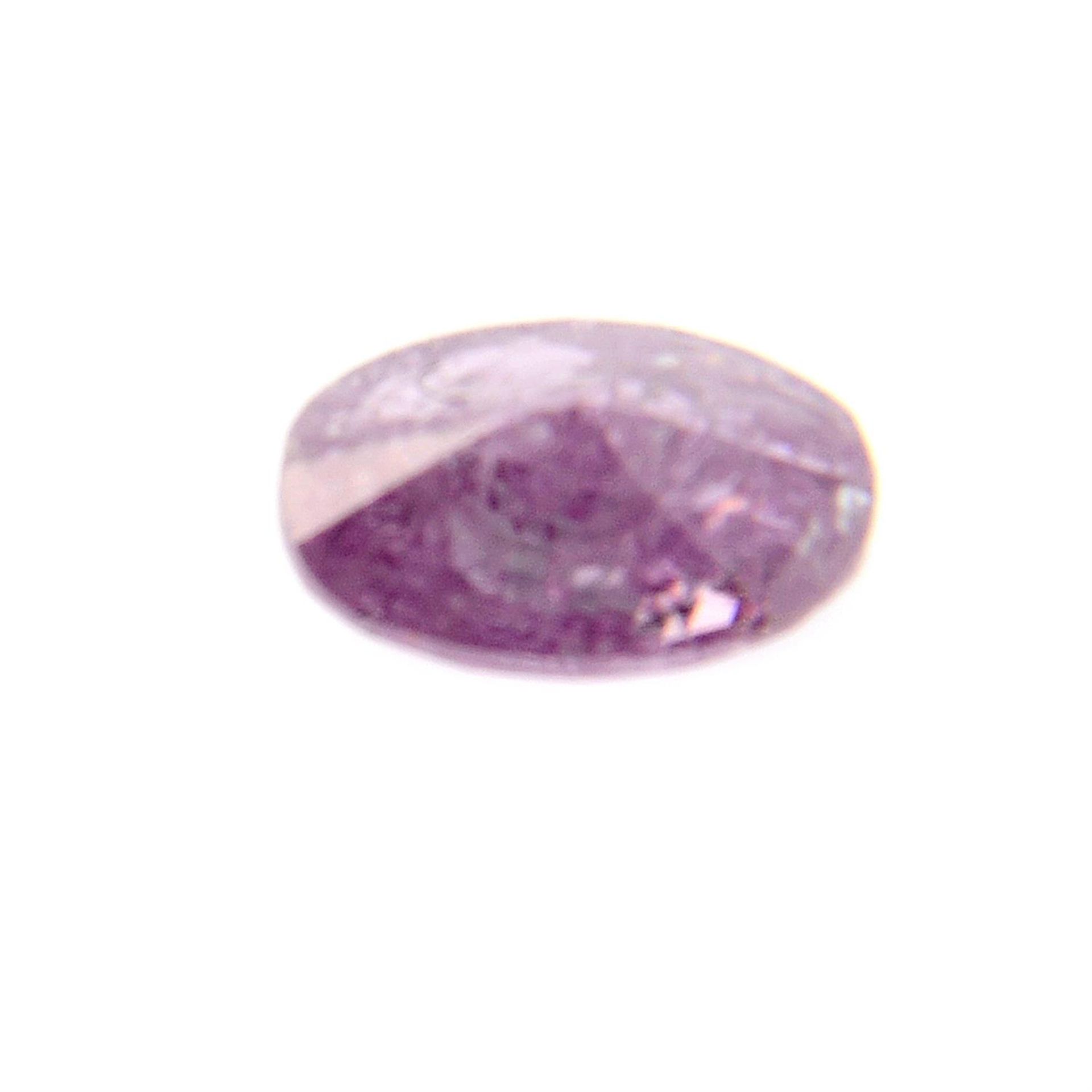 An oval shape natural fancy intense purplish pink diamond, weighing 0.36ct. - Image 2 of 3