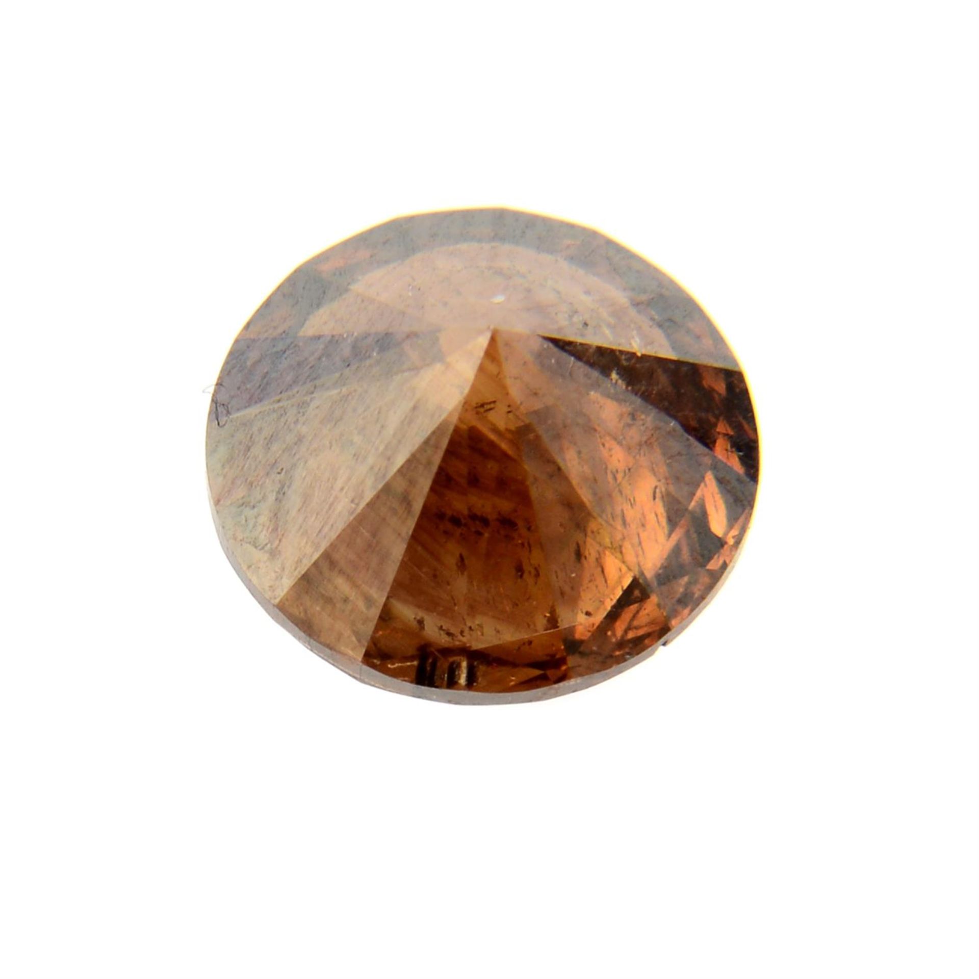 A brilliant cut 'brown' diamond, weighing 3.01ct. Estimated to be 'brown' colour and I2 clarity - Image 2 of 2