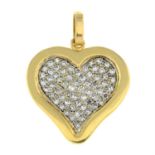 A diamond heart pendant.