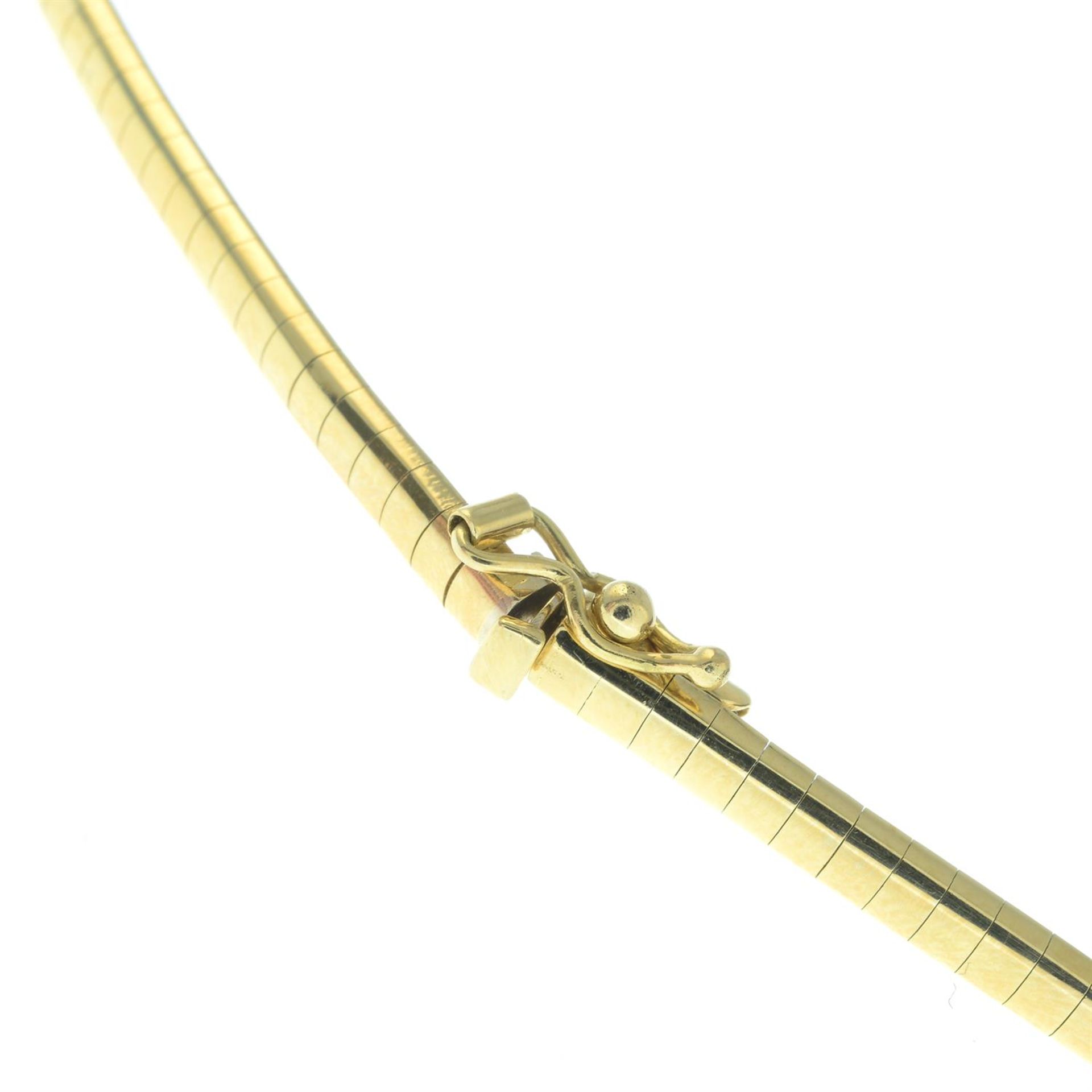 A brilliant-cut diamond bi-colour collar necklace, with cultured pearl and diamond detachable drop. - Image 3 of 3
