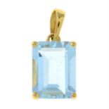 An aquamarine pendant.