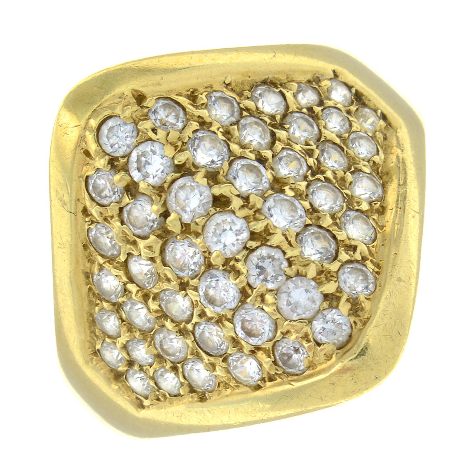 A 14ct gold cubic zirconia dress ring.