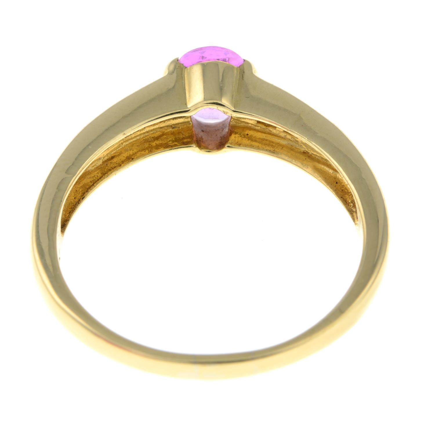 An 18ct gold pink sapphire and diamond dress ring. - Image 2 of 2