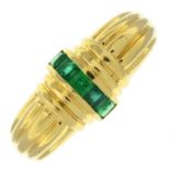 An 18ct gold emerald dress ring.