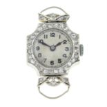An early 20th century old-cut diamond cocktail watch head.