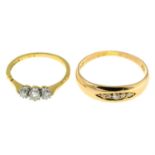 Two early to mid 20th century 18ct gold old-cut diamond rings.