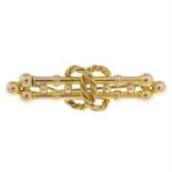 An early 20th century gold bar brooch.