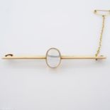 An early 20th century 9ct gold moonstone brooch.