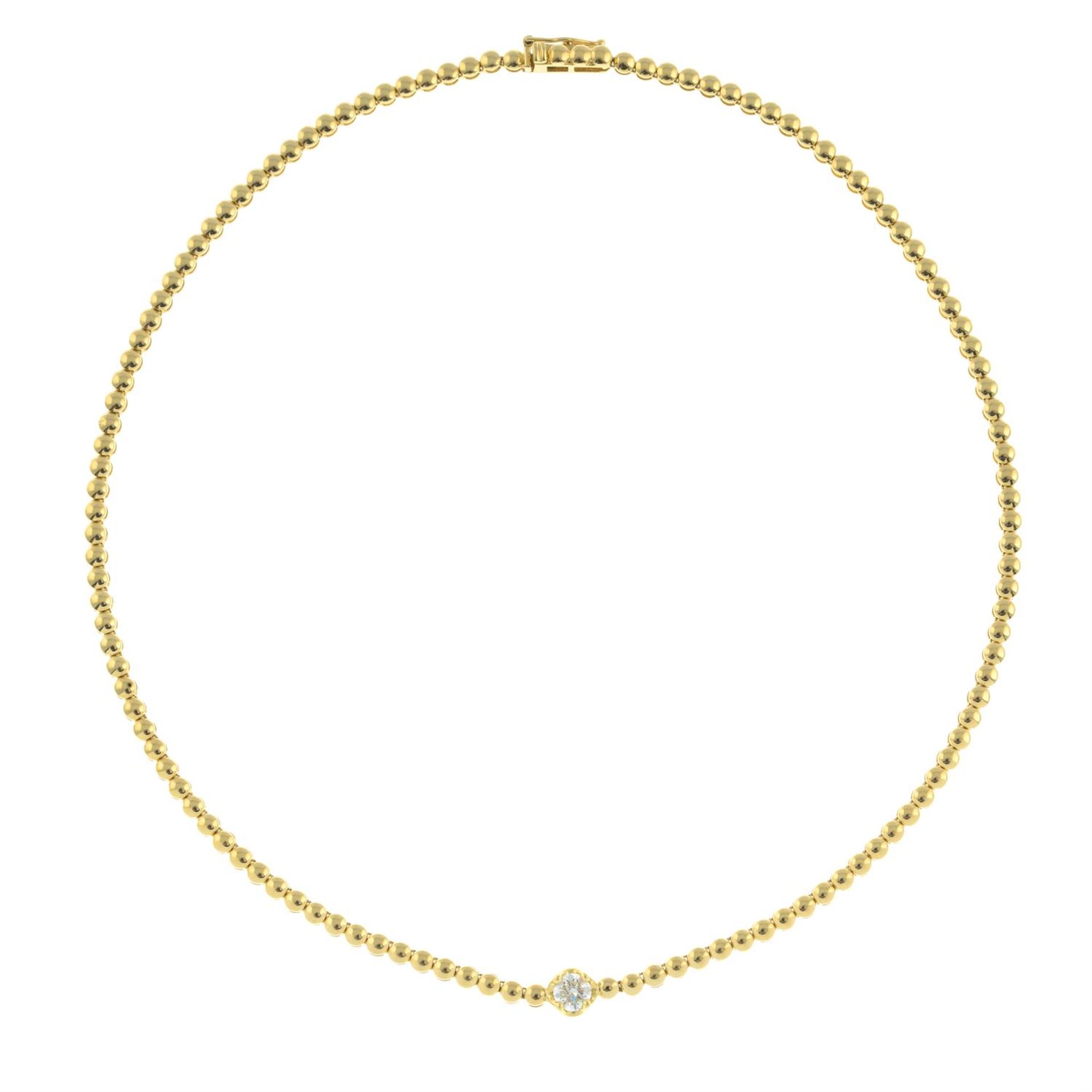 An 18ct gold brilliant-cut diamond highlight bead-link necklace, by Jennifer Meyer. - Image 3 of 5