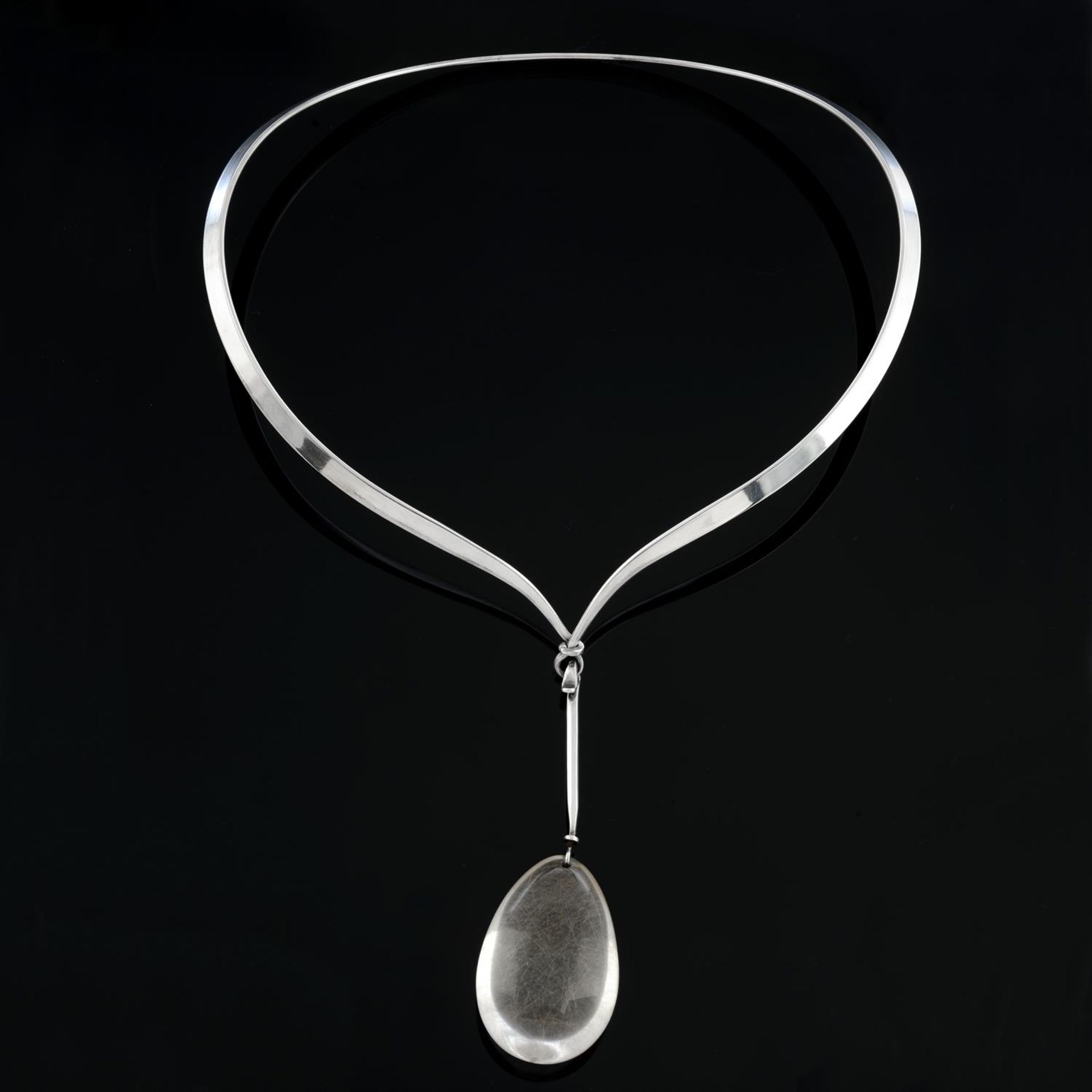 A rutilated quartz 'Dew Drop' necklace collar, by Torun Bülow-Hübe for Georg Jensen. - Image 2 of 4