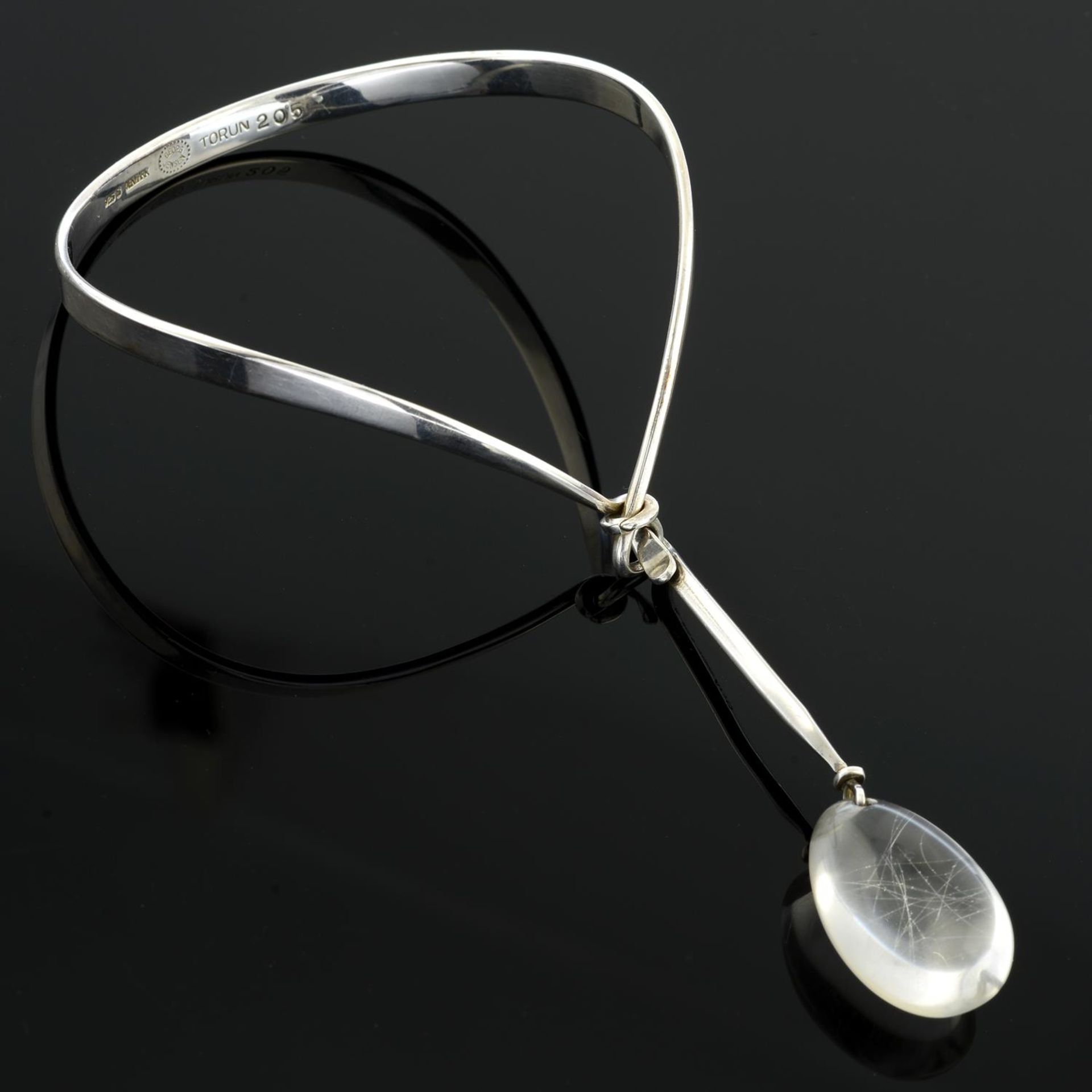 A rutilated quartz 'Dew Drop' bangle by Torun Bülow-Hübe for Georg Jensen. - Image 2 of 5