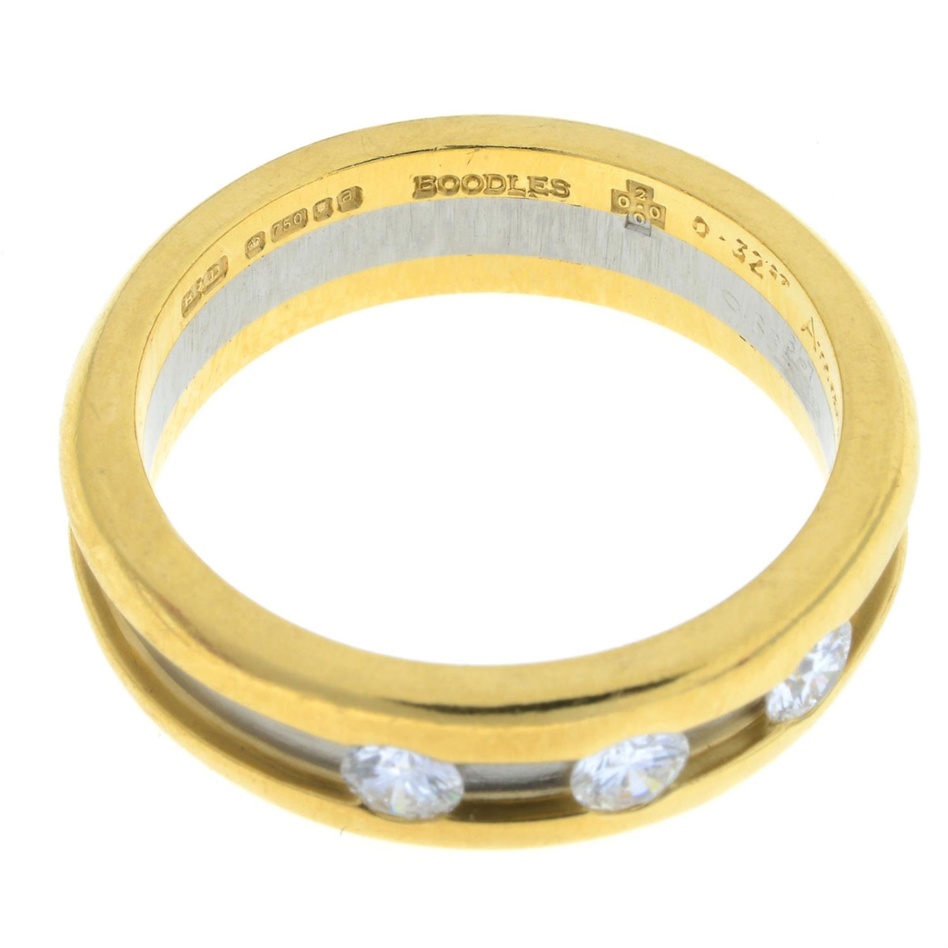 A bi-colour 18ct gold brilliant-cut diamond band ring, by Boodles. - Image 4 of 5