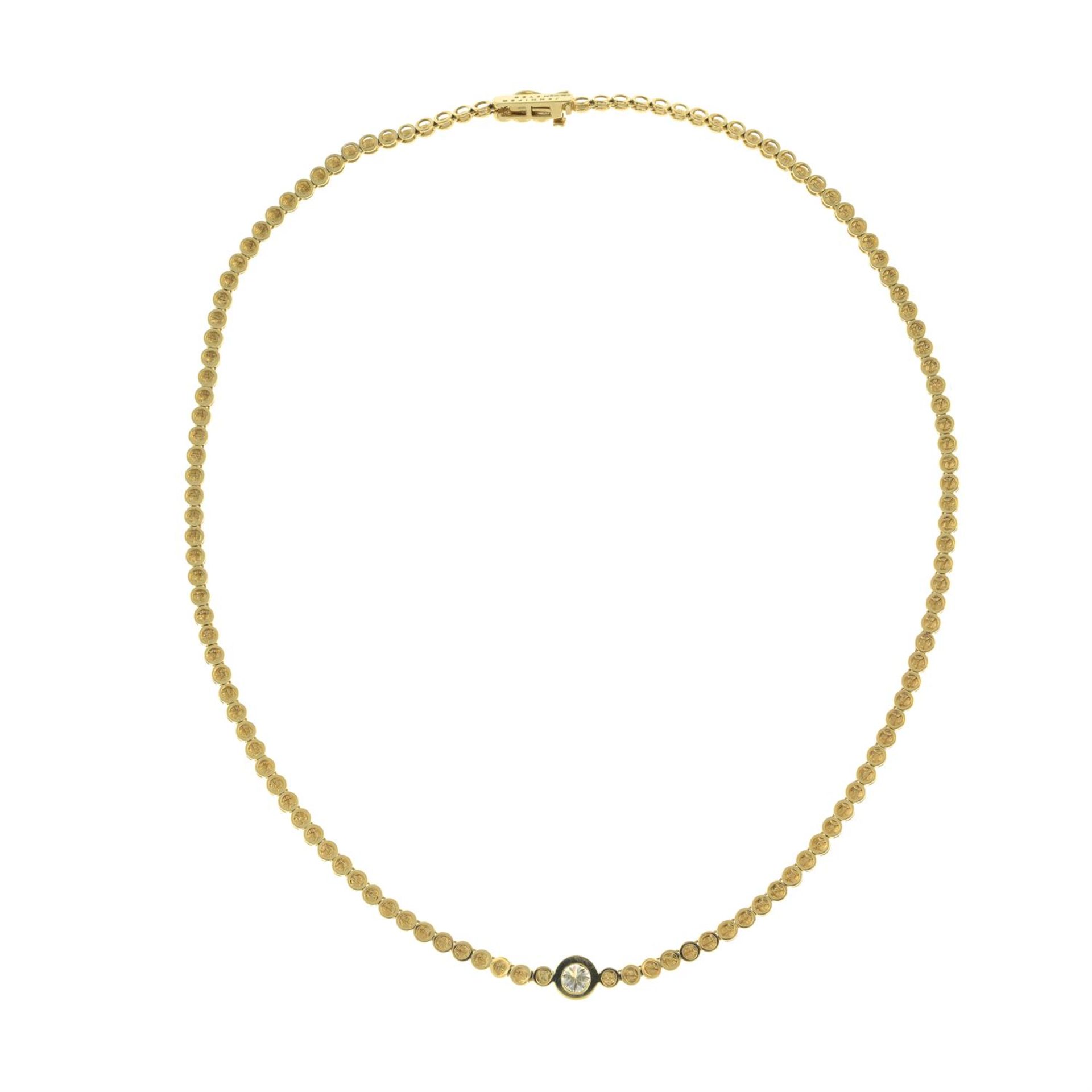 An 18ct gold brilliant-cut diamond highlight bead-link necklace, by Jennifer Meyer. - Image 5 of 5