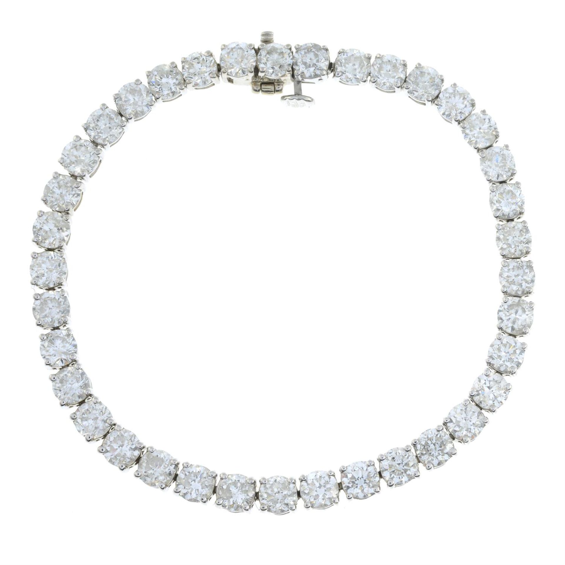 A brilliant-cut diamond line bracelet. - Image 2 of 3