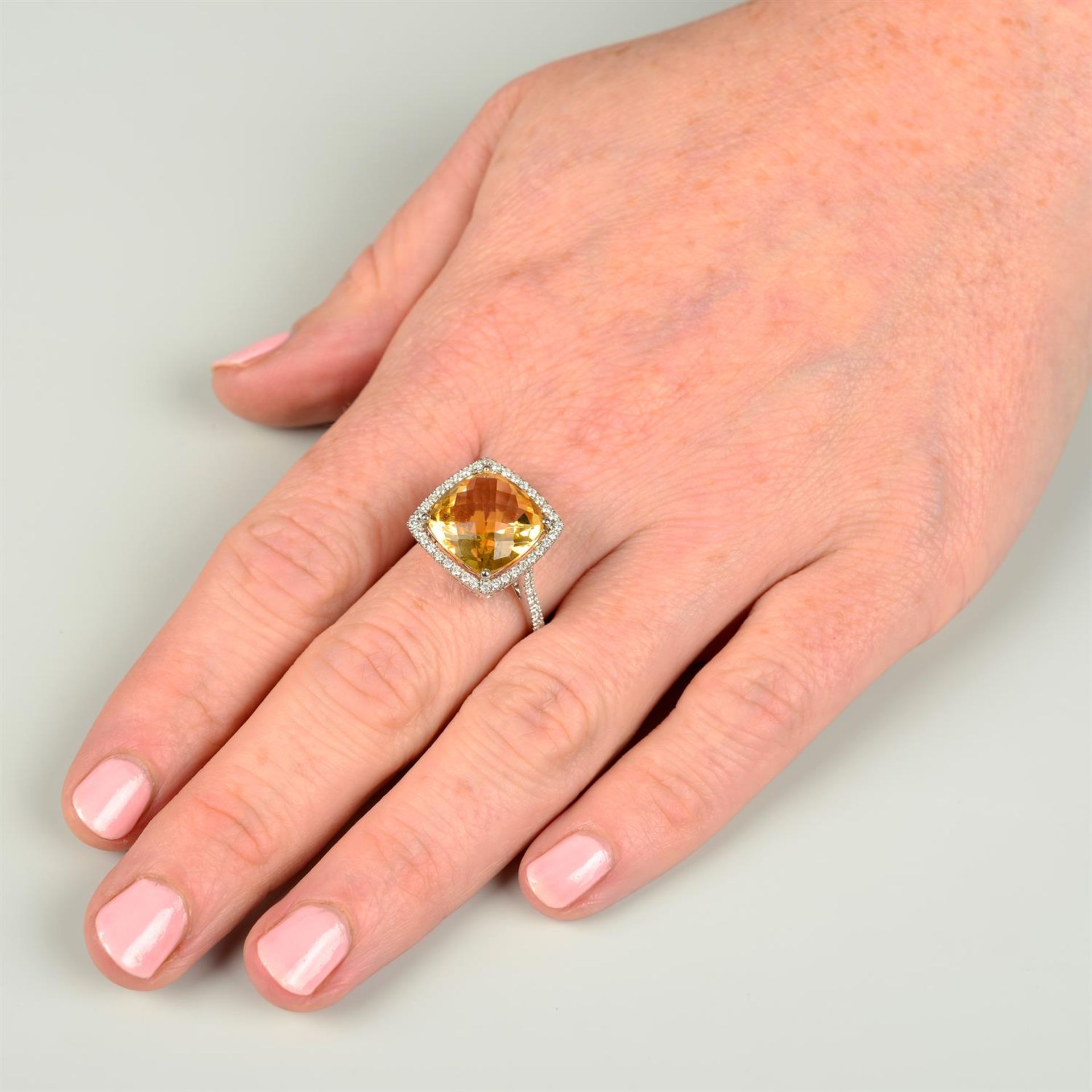 An 18ct gold citrine and brilliant-cut diamond dress ring. - Image 5 of 5