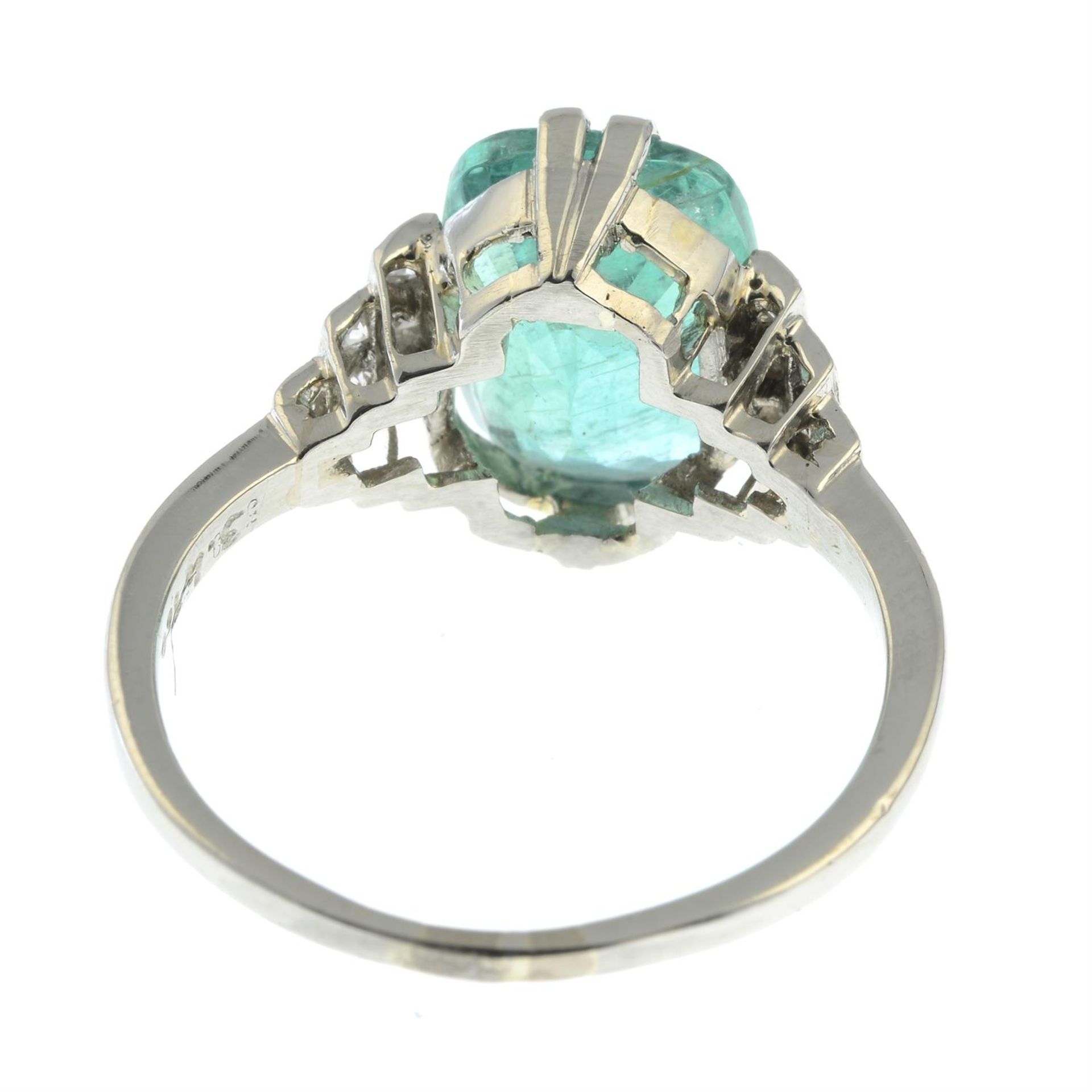 A Brazilian emerald and single-cut diamond dress ring. - Image 4 of 6