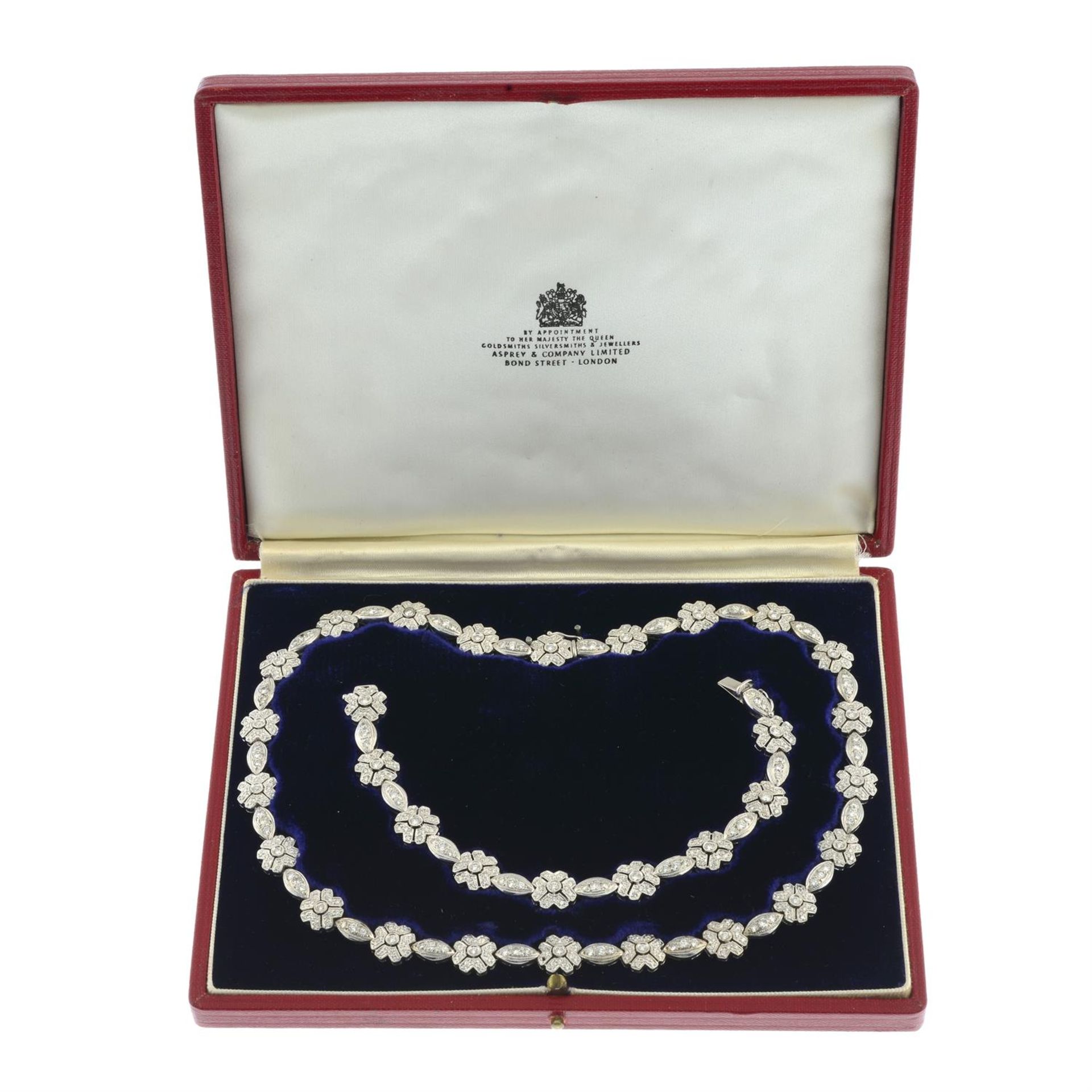 A brilliant-cut diamond floral necklace, with matching bracelet. - Image 5 of 5