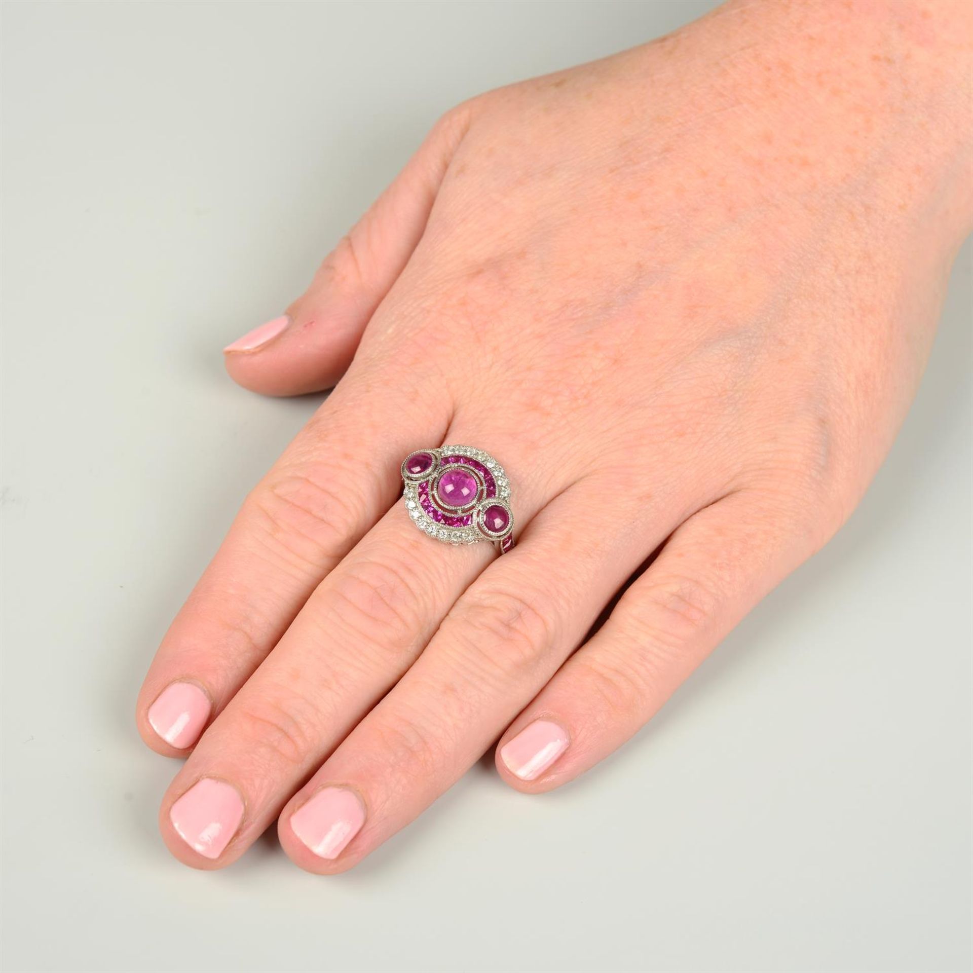 A ruby and diamond dress ring. - Image 5 of 5