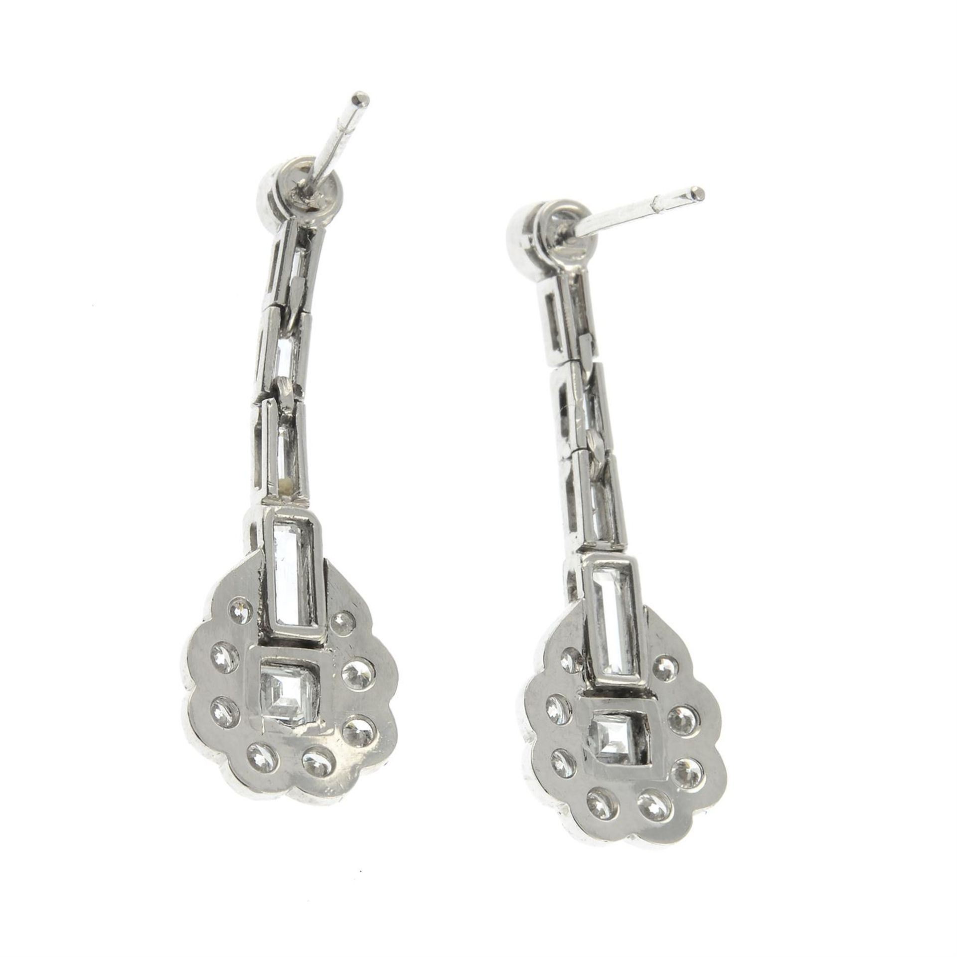 A pair of vari-cut diamond earrings. - Image 3 of 3