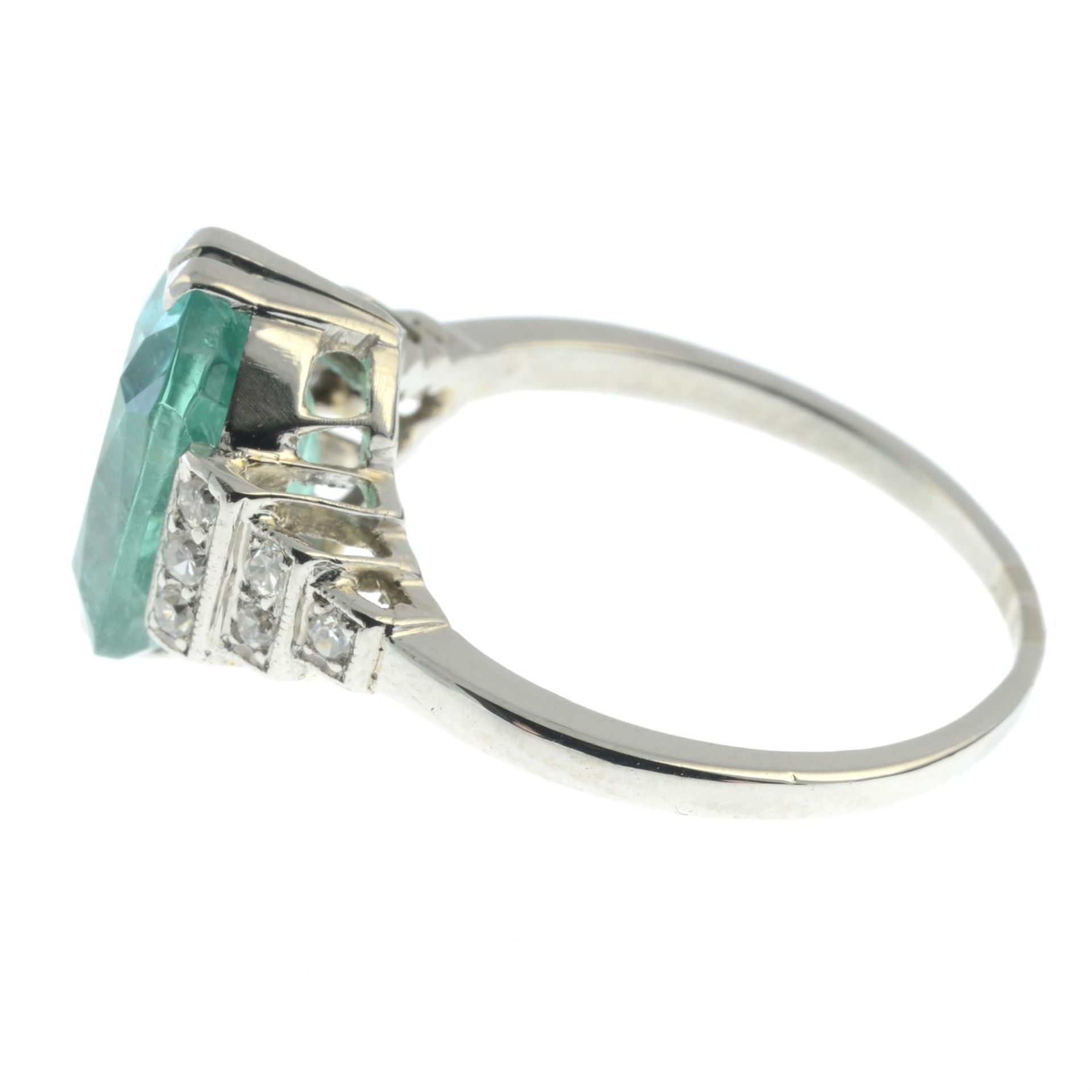 A Brazilian emerald and single-cut diamond dress ring. - Image 3 of 6