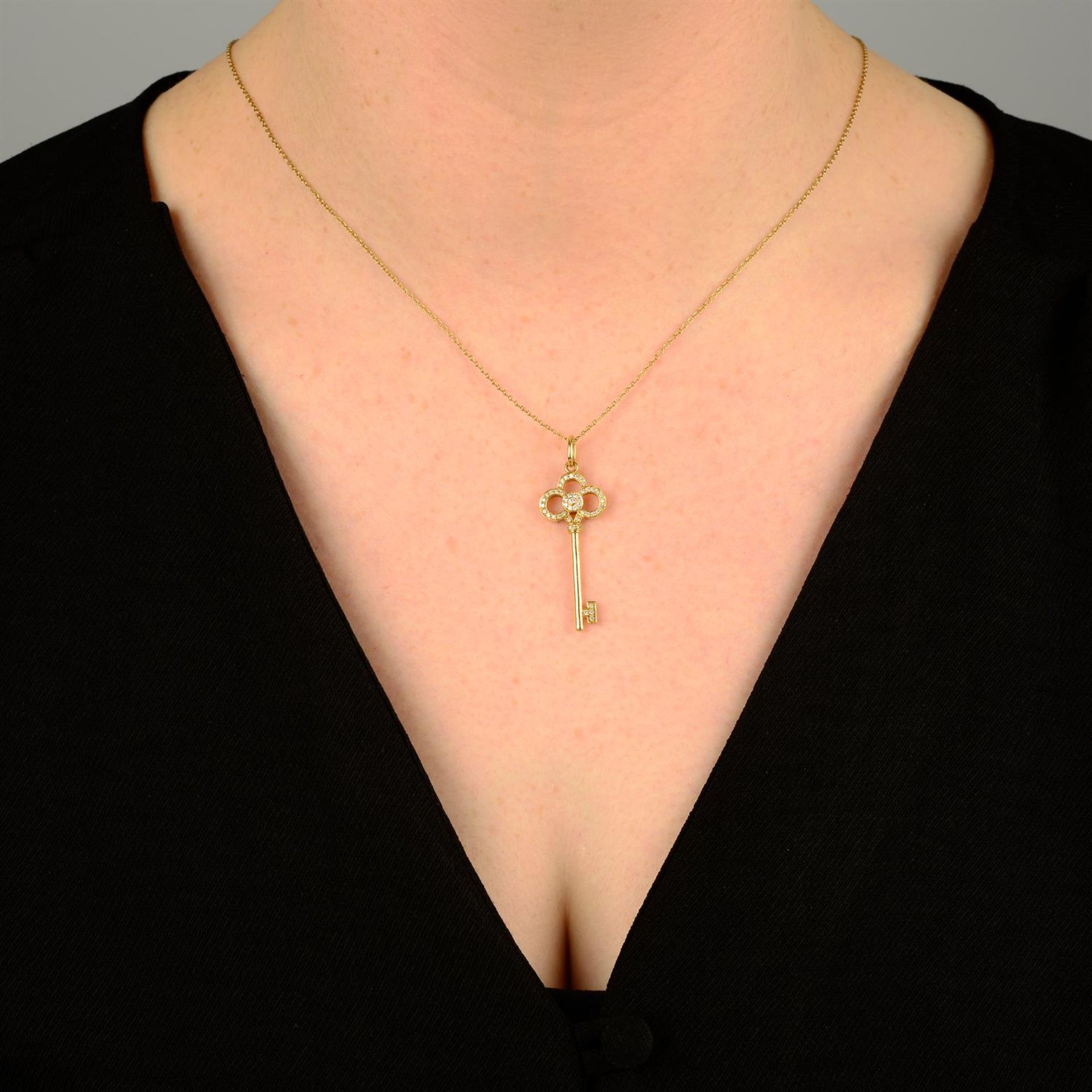 A brilliant-cut diamond 'Tiffany Keys' 'Crown' pendant, by Tiffany & Co. - Image 5 of 5