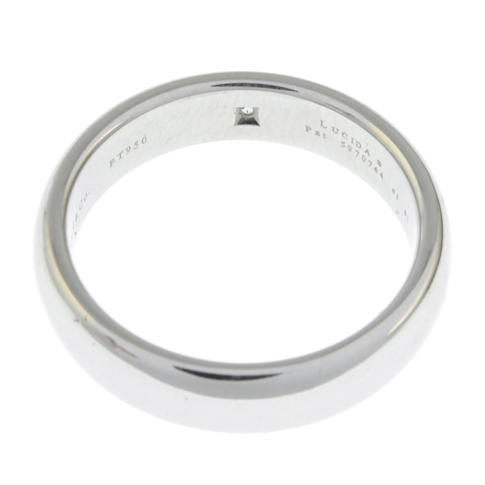 A platinum Lucida-cut diamond 'Classic' wedding band ring, by Tiffany & Co. - Image 3 of 6