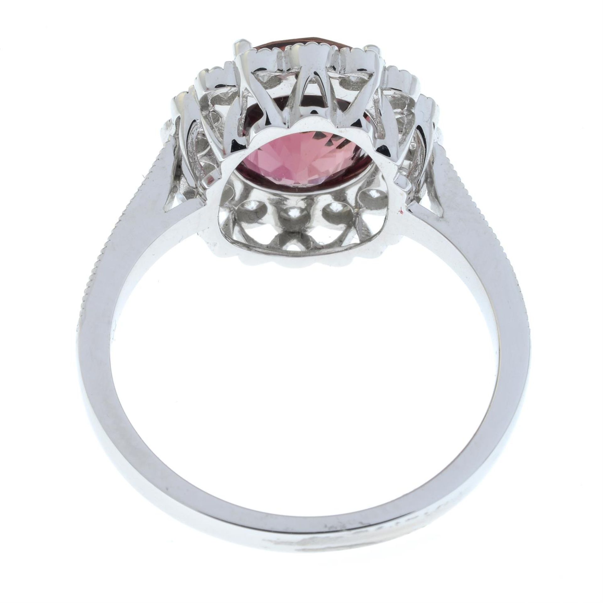An 18ct gold tourmaline and brilliant-cut diamond cluster ring. - Image 3 of 5